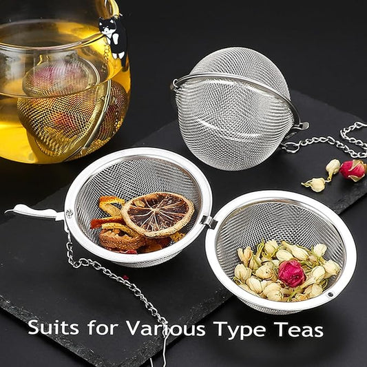 Cat Tea Infuser, 2 Pcs Cute Tea Diffuser Stainless Steel Mesh Loose Leaf Tea Infusers Tea Ball Strainers with Cat Pendants (Black&Orange Cats)