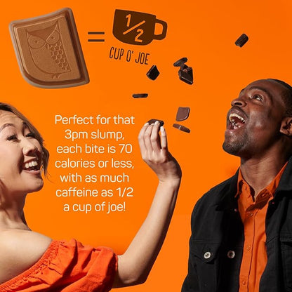 AWAKE - Caffeinated Chocolate Bites - 50mg of Caffeine - Bite-Size Energy Bars - Low-Calorie Snacks - Keto - Gluten-Free - Non-GMO - Coffee Alternative - Almond Sea Salt Dark Chocolate - 50 Bites