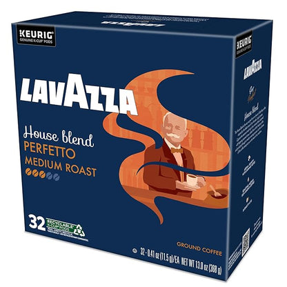 Lavazza House Blend Perfetto, Single-Serve Keurig K-Cup Pods, Medium Roast Coffee, 32-Count Box