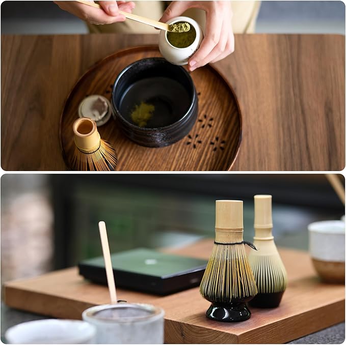 HARFINGTON Ceramic Chasen Stand 72mm Matcha Whisk Holder Teas Set Whisks Stand Traditional Matcha Tea Chasen Holder Tea Set Accessories for Tea Tasting, White
