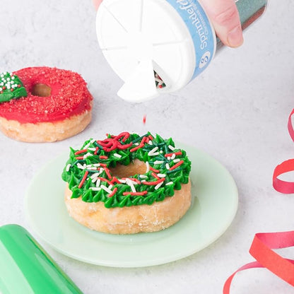 Sweets Indeed Sprinkles 6 Cell Edible Sprinkle Mix Jimmies Perfect for Cake Decorations Baking Ice Cream Cookies Cupcake Topper (Holiday)