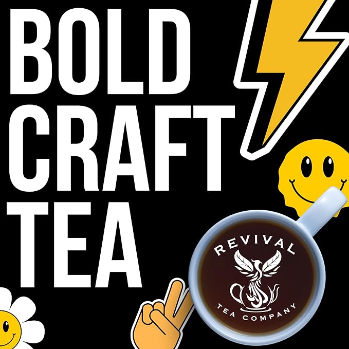 Revival Tea Company Earl Grey Chai Tea - Black Tea Blend with Fresh Spiced Chai and Bergamot Flavor - 24 Tea Bags