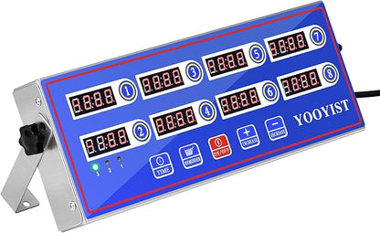 Kitchen Timers for Cooking – 8 Channel Commercial Kitchen Timer Restaurant Kitchen Supplies – Stainless Steel LED Technology Kitchen Timer Digital – Reminder Function, Loud Alarm, Blue