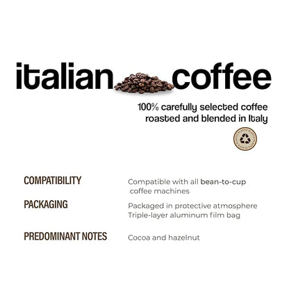 Dongiò Caffè Roma Blend - Whole Bean Coffee, Medium-Dark Espresso Roast, Premium Coffee Quality, 2.2 Pounds (35.2 Oz - Pack of 1), Vigorous, Creamy, Dense, and Persistent Blend