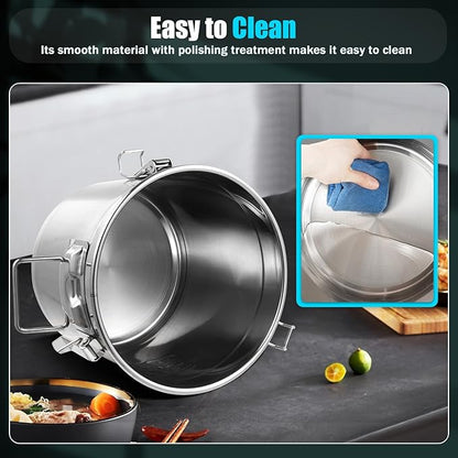 405 OZ Stainless Steel Canister Rice Cereal Grain Storage Containers with Lid Airtight Coffee Bean Storage Milk Flour Sugar Food Storage for Home Bar Restaurant (12L/405 OZ)