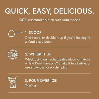 Matchabar Epic Iced Instant Latte Powder | Shaken Brown Sugar Espresso w/Oat Milk Base | Low Sugar, Non-Diary & Vegan Instant Iced Coffee Powder | Barista-Quality Creamy Latte Mix | 10 Servings