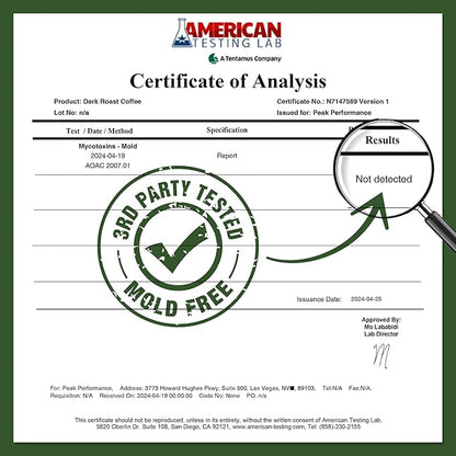 Peak Performance High Altitude Organic Coffee. Fair Trade, Low Acid, Non GMO, and Beans Full Of Antioxidants. Dark Roast Smooth Tasting USDA Certified Organic Whole Bean Coffee Bag