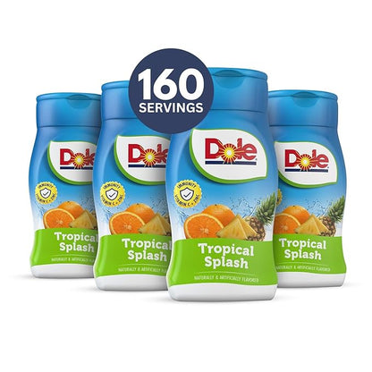 Dole Tropical Splash Liquid Water Enhancer - Sugar Free & Delicious, Makes 160 Flavored Water Beverages - Pack of 4