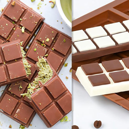 Chocolate Bar Mold, Silicone Dubai Chocolate Bar Mold, Non-Stick Chocolate Bar Molds, Deep Chocolate Bar Mold for Dubai Chocolate Bar Pistachio, Candy, Milk Chocolate Bar