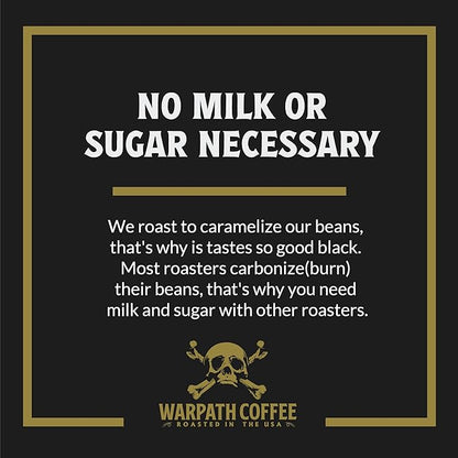 Warpath Coffee Medium Roast Ground Coffee, Breakfast Blend, High Caffeine, Extra Strong Roasted 100% Arabica Coffee Ground Beans, Rich Aroma, Full Bodied Intense Cup, Created by Navy SEALs, 12oz