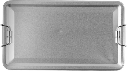 Metal Tin Box, Tinplate Metal Storage Tins Tea Container Rectangular Cookie Box With Lids For Storaging Cookies Snowflake Pastries Tea(L)