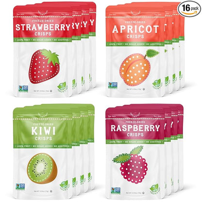 Nature’s Turn Freeze-Dried Fruit Crisps – Healthy, Gluten-Free, Crispy & Delicious, Plant-Based Snack, Ideal for Cereal, Smoothies, School Lunches, & On-the-Go, Sour Variety, Bags of 16 (0.53 oz Each)