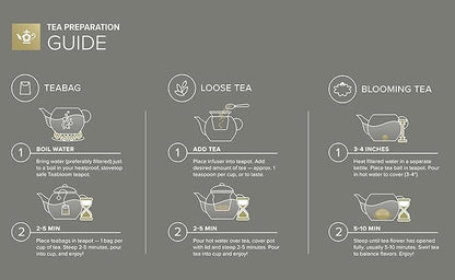 Teabloom Blossoms Glass Teapot – Stovetop and Microwave Safe Borosilicate Glass Teapot with Removable Loose Tea Glass Infuser (32 Oz) - Tea Purist's Choice