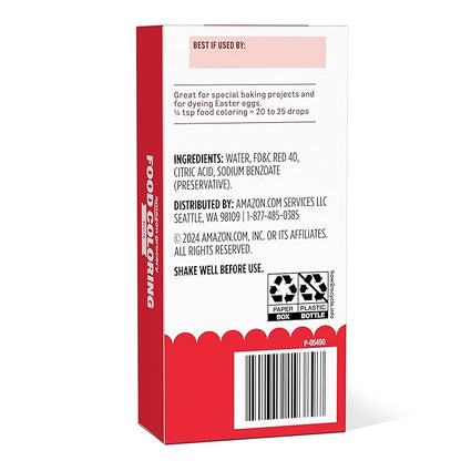 Amazon Grocery, Red Food Coloring, 1 Fl Oz (Previously Amazon Fresh, Packaging May Vary)