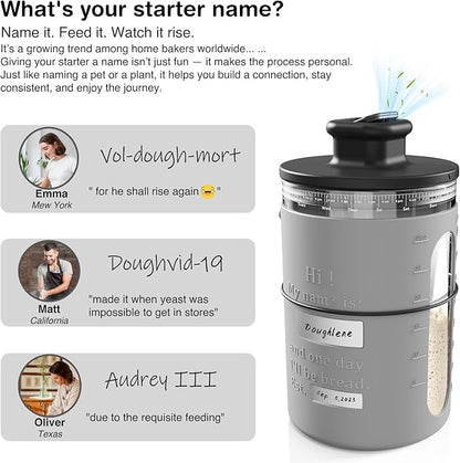 Sourdough Starter Warmer with Sourdough Starer Jar Set, Personalized 34oz Large Glass Fermentation Jar with Silicone Sleeve, Auto On/Off, 12H Timer – Ideal for Winter Home Baker