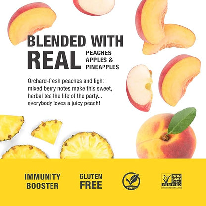 Tiesta Tea - Peach Party, Loose Leaf, Peach Hibiscus Herbal Infusion, Premium Blend, Non-Caffeinated Fruit Tea, Makes Hot or Iced & Up to 50 Cups, 4.5oz Refillable Tin