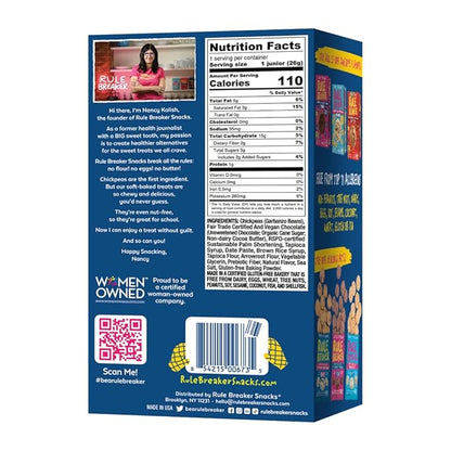Rule Breaker Vegan & Gluten Free Cookies | Chocolate Chip Junior | Gluten-Free, Nut-Free, Top 11 Allergen-Free, Plant-Based | 6 5-count Boxes of Individually Wrapped (Pack of 6)