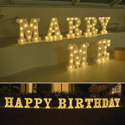 Foaky LED Letter Lights Sign Marquee Light Up Letters Sign for Night Light Wedding/Birthday Party Battery Powered Christmas Lamp Home Bar Decoration(I)