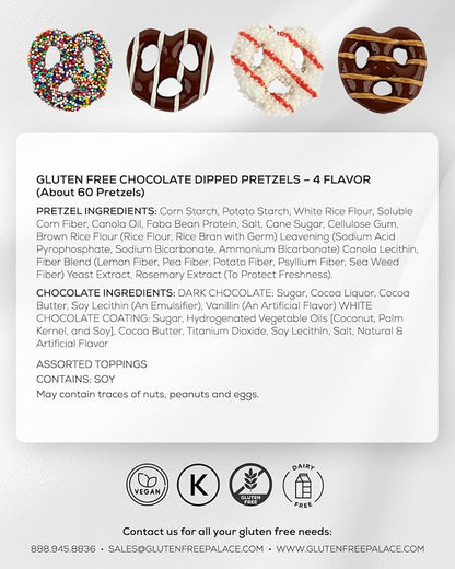 Gluten Free Palace Chocolate Covered Pretzels Gift Basket – Mother’s Day Chocolate Pretzel Gift – Gluten Free Easter Treats – Family, Friends, Corporate, Thank You & Get Well (4 Flavors)
