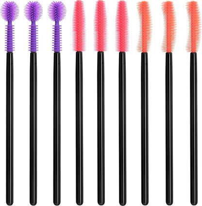 OIIKI 9pcs Crevice Cleaning Brushes, Silicone Nook & Cranny Brushes, Orange, Purple, Red