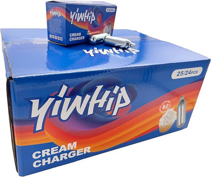 pleasantly surprise genuine products yiwhip 8g Premium Recyclable Steel Whipping Gas Cartridges Made for Cream Dispenser - Pure with Long Shelf Life (25)