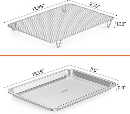 only fire Stainless Steel Baking Sheet with Rack Roasting Pans for Smokers and Pellet Grills Great Kitchen Baking Accessories