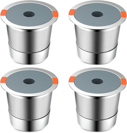 Reusable K Cups | Reusable K Cups for Keurig 1.0 & 2.0 Single Cup Coffee Makers,Stainless Steel Integrated Mesh Strainer keurig accessories (4 pack)