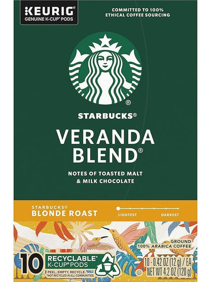 Starbucks Ground Coffee—Dark Roast Coffee (Veranda, 10 Count (Pack of 8))