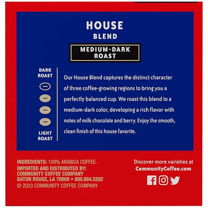 Community Coffee House Blend Medium-Dark Roast Single-Serve Keurig K-Cup Pods, 12 Count (Pack of 1)