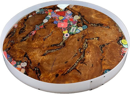Resin Mold Large Round Deep -Kalinta 30inch Reusable Epoxy Round Molds for Resin Clock, Serving Tray Board, End Table，Floral Preservation Bouquet