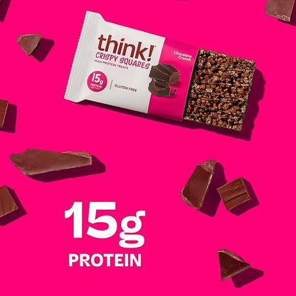 Think! High Protein Crispy Squares Chocolate Crunch Treat (10 Pack)