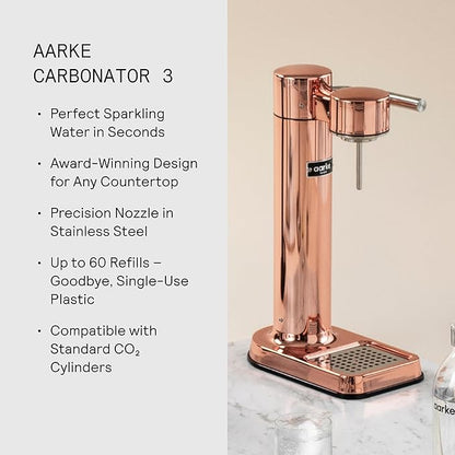 aarke - Carbonator III Premium Carbonator/Sparkling & Seltzer Water Maker with PET Bottle (Copper)