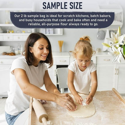 Great River Milling Lily White Organic All-Purpose Flour | Unbleached & Unbromated | Non-GMO, Kosher | Ideal for Bread, Cookies, Cakes, Pizza Dough & Everyday Baking | 2 Lb