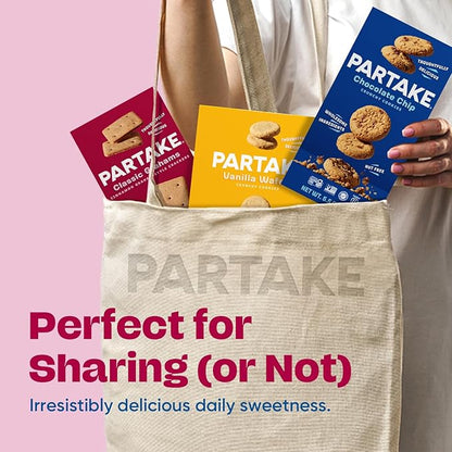 Gluten Free Partake Crunchy Cookie & Cracker Variety Pack (Chocolate Chip, Classic Graham Cracker, Vanilla Wafer) - Vegan - Free From the Top 9 Allergens Including Dairy, Wheat, Soy, Eggs, & Peanuts - Non GMO - Safe School & Office Snack (3 Pack, 5.5oz...