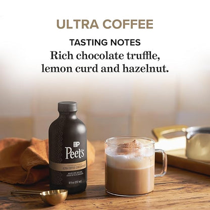 Peet's Coffee, Ultra Coffee Concentrate, Instant Hot, Cold Brew, or Iced Coffee - Espresso Forte, 8 Fluid Ounce Bottle (16 Servings)