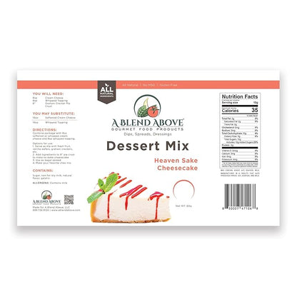 A Blend Above No-Bake Desserts Mix Variety Pack - Includes Heaven Sake Cheesecake, White Chocolate Raspberry, Sea Salt Caramel, and Cinnabun - All Natural, Vegan, Gluten Free, No MSG - Pack of 4