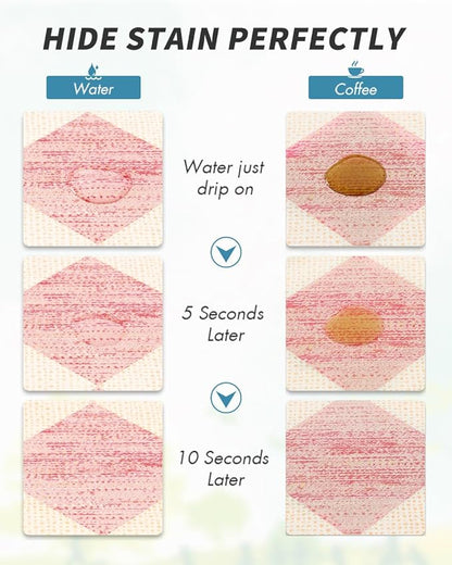 AMOAMI Coffee Mat Hide Stain Rubber Backed Absorbent Dish Drying Mat for Kitchen Counter - Fits Under Coffee Maker or Machine - PINK 12X19