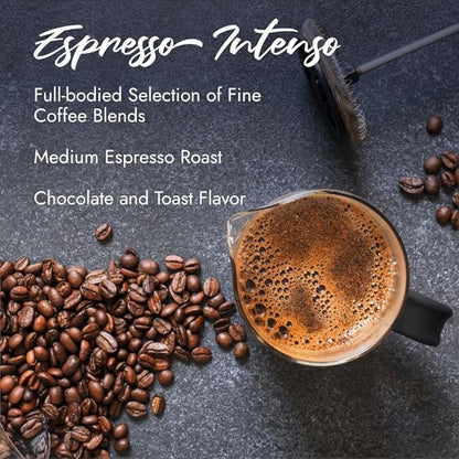 Caffe Borbone Whole Bean Coffee, Espresso Intenso, Medium Roast, Full-Bodied and Strong, Premium Robusta Coffee Beans, Roasted and Freshly Packaged in Italy - 2.2 Pound Bag (Pack of 6)