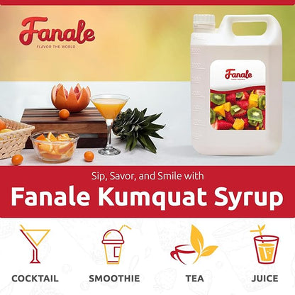 Fanale Premium Flavoring Concentrated Syrup for Bubble Tea 11 lb | Kumquat Flavor Syrup | for Boba Tea, Smoothies, Slushes, Desserts | 11lb | SRP150
