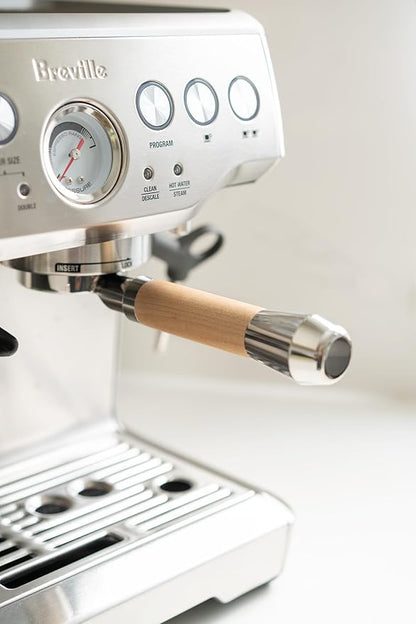 LILQ 54mm Naked Bottomless Portafilter Compatible with Breville Barista Express, Barista Pro, Bambino, and More – 18-20g basket included (Maple Fusion, 54mm Breville)