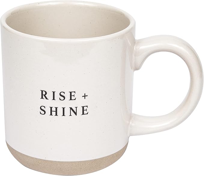 Sweet Water Decor Stoneware Coffee Mugs | Novelty Coffee Mugs | 14oz Stoneware Coffee Cup | Microwave & Dishwasher Safe | Funny Coffee Mug | Birthday Gift (Rise and Shine)