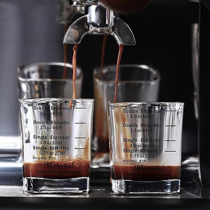 Shot Glasses Measuring Cup 2018 Liquid Heavy Glass Wine Espresso Shot 26-Incremental Measurement 1 OZ 4 Features 45ML (Square-1pack)