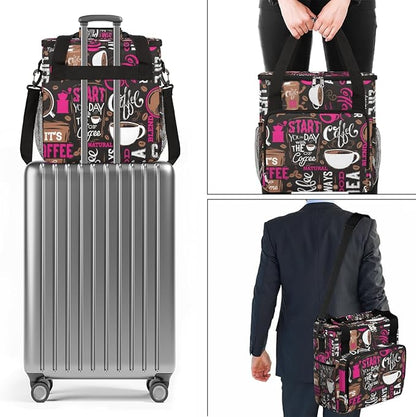cfpolar Coffee Maker Storage Bag, Waterproof Travel Carrying Storage Tote Bag Organizer Case, Compatible with K-Mini or K-Mini Plus, And Suitable for Other Accessories， With Pockets for K-Cup Pods