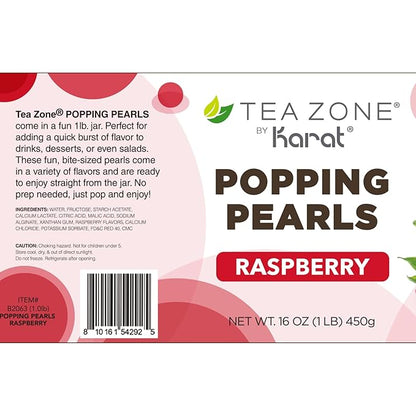 Tea Zone [1 Pound] Raspberry Popping Pearls, Bursting Pearls for Teas, Shakes, Smoothies, Dessert Toppings