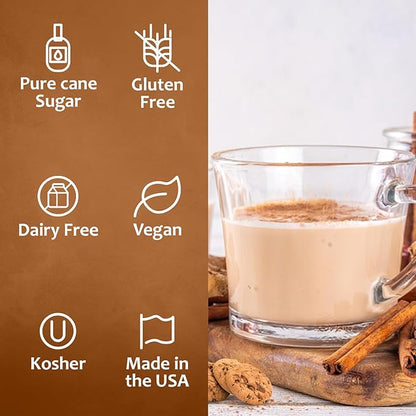 Syruvia Cinnamon Oatmeal Cookie Syrup - 25.4 fl oz. Kosher and Gluten-Free. Ideal for Enhancing Drinks, Sodas, Shakes, Desserts, and More.