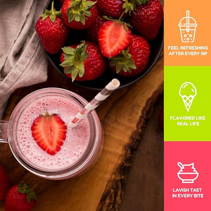 Fanale Strawberry Mango Lychee Popping Boba Pearls, Vegan, Non GMO, Gluten Free, Fat Free, Perfect for Bubble Tea, Smoothies, Ice Cream, Desserts, and Beverages 3 lb (1 lb X 3)