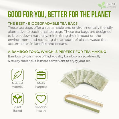 FreshDrinkUS, Premium Soursop Graviola Leaf Tea | 45 Tea Bags form Powder, 100% Natural and Pure, Handmade, Made With Natural Materials-Corn Fiber Tea Bag, Sugar/Caffeine Free, Hoja Guanabana Tea