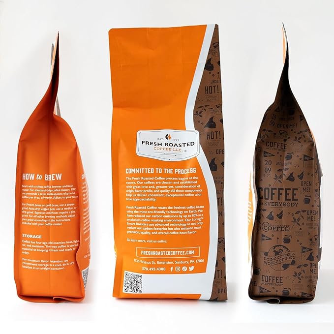 Fresh Roasted Coffee, Dark Guatemala Huehuetenango | 5 lb (80 oz) | Single Origin | Dark Roast | Kosher | Ground