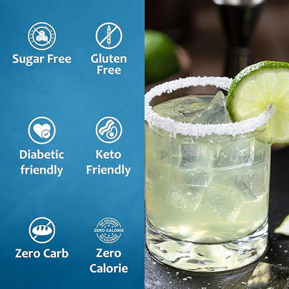 Syruvia Sugar Free Margarita Syrup, Flavored Syrup for Cocktails, Drinks, Lemonades, Iced Teas, and Desserts – 25.4 fl oz, With Pump