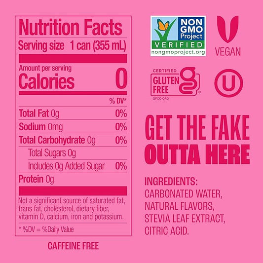 Zevia Zero Sugar Soda, Cran-Raspberry, 12 oz Cans (24-Pack) – Naturally Sweetened, Non-GMO Project Verified, Gluten-Free, Vegan